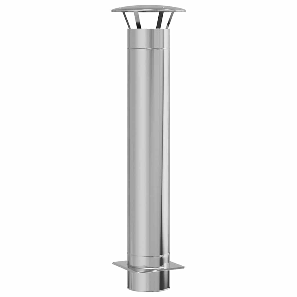 Prolunga per caminetto Vidaxl argento 35 x 35 x 132 cm in acciaio inossidabile