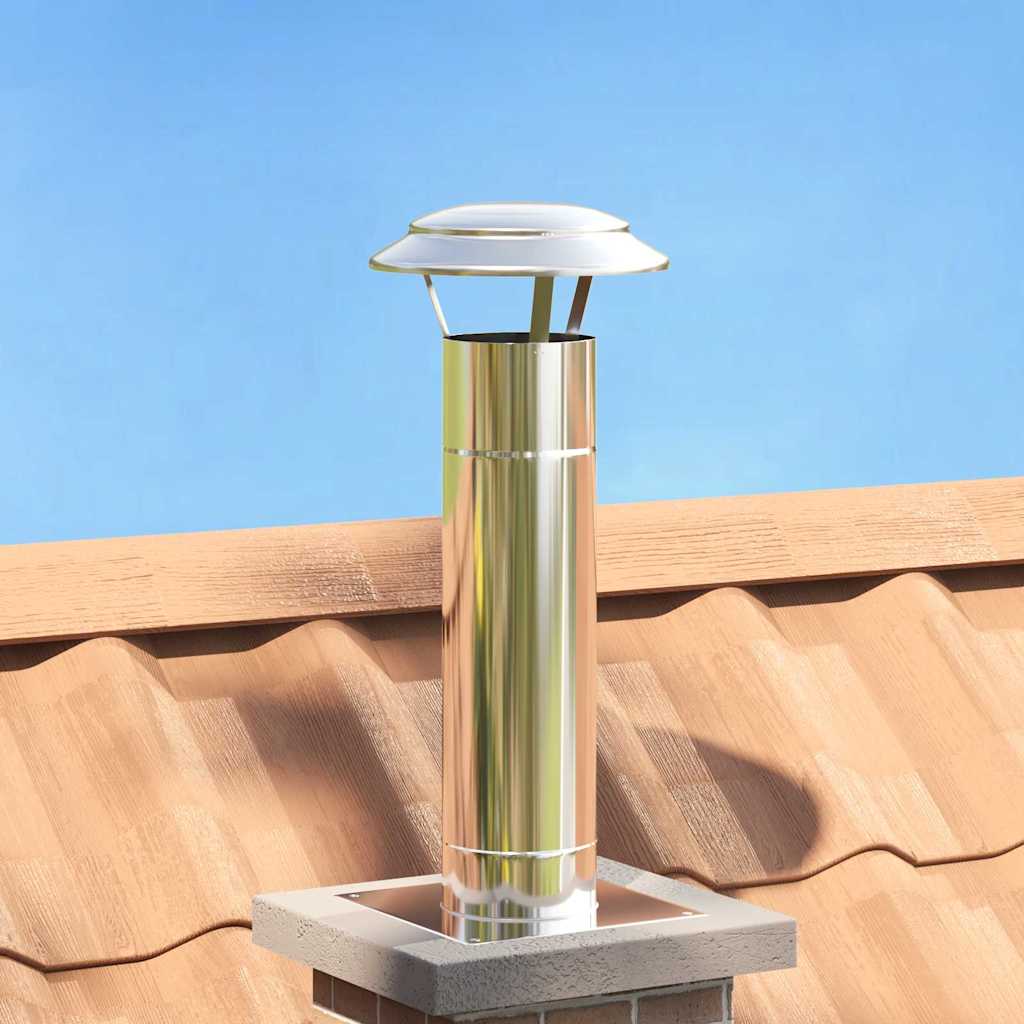Vidaxx protección contra la lluvia para chimenea plateada 25 x 25 x 20 cm