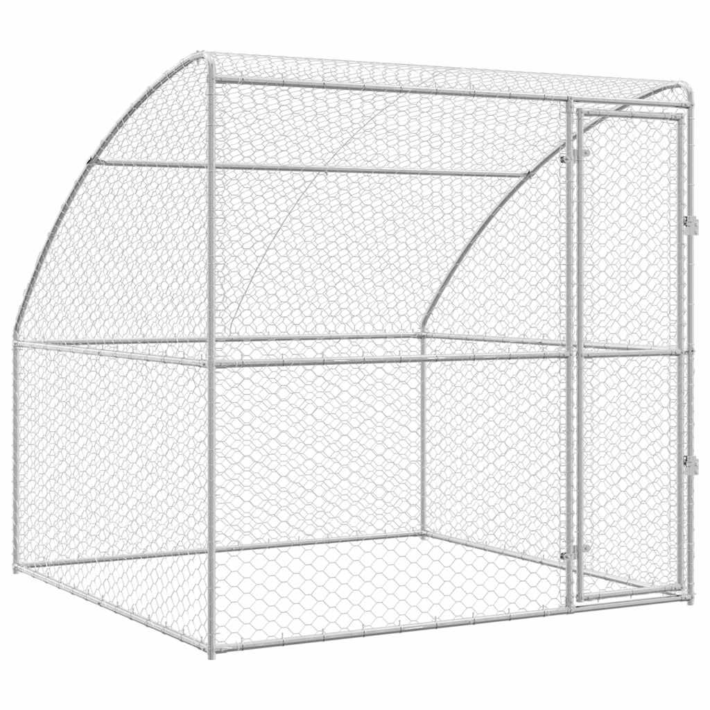 Vidaxl hondenhok met opslag zilver 2 x 2 x 2 m gegalvaniseerd staal