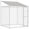 Gabbia per cani VidaXL con tetto argento 200 x 200 x 258 cm in acciaio e PE