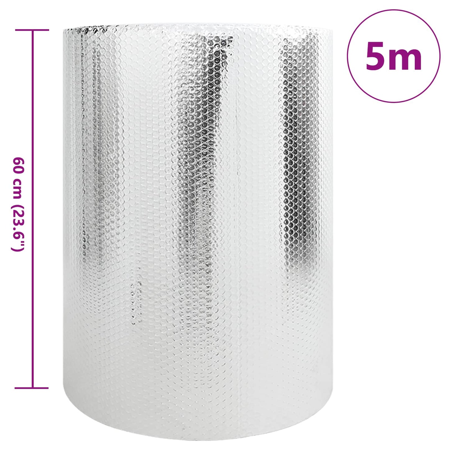 Vidaxl radiatorfolie zilver 30 x 0.6 m polyetheen