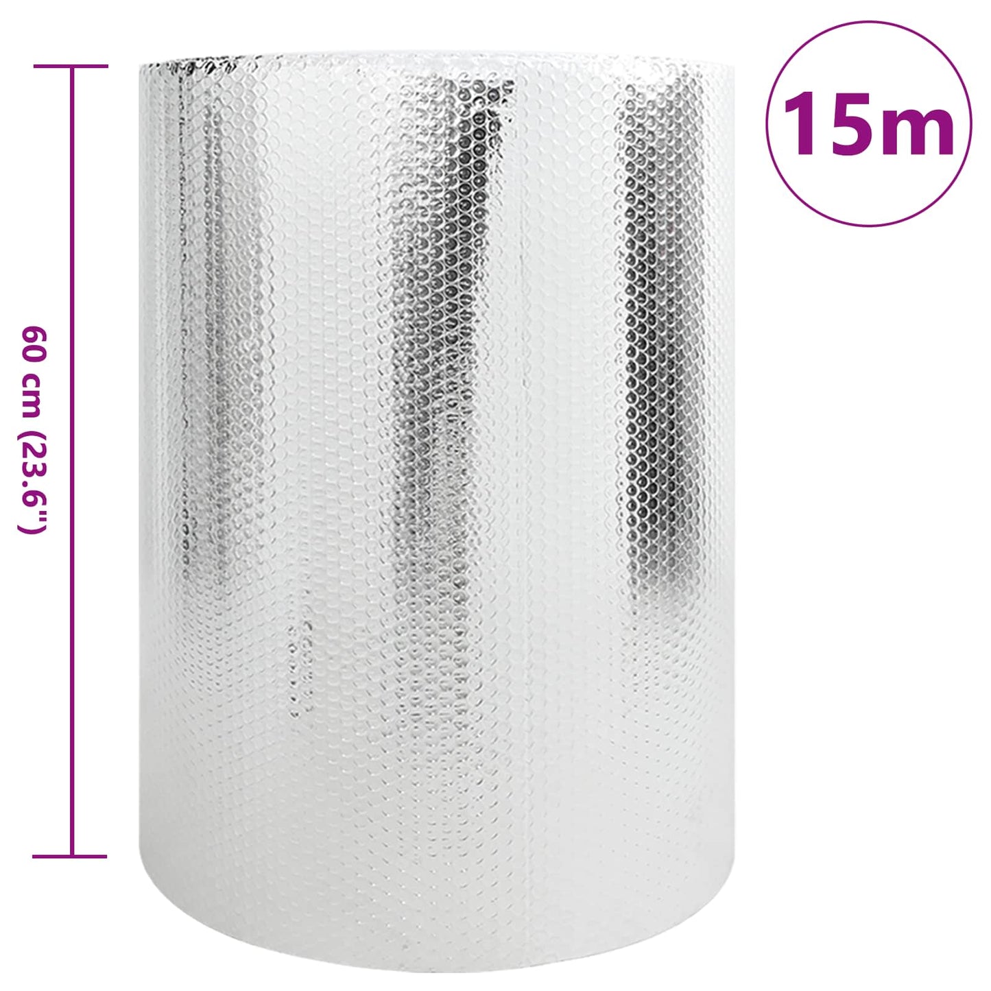 Vidaxl radiatorfolie zilver 30 x 0.6 m polyetheen