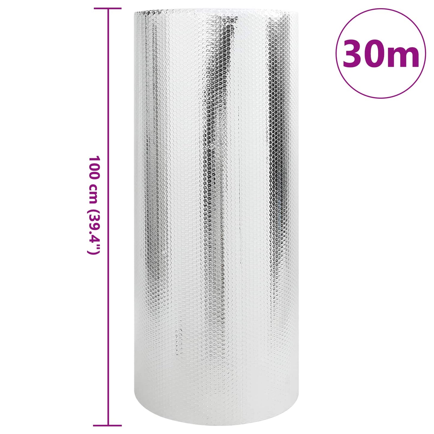 Vidaxl radiatorfolie zilver 30 x 0.6 m polyetheen