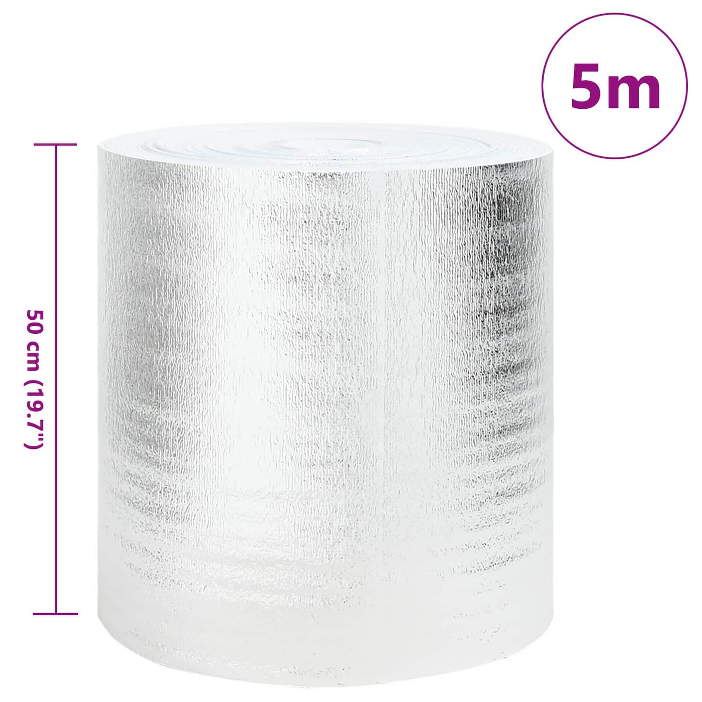 Vidaxl radiatorfolie zilver 5 x 0,5 m polyetheen