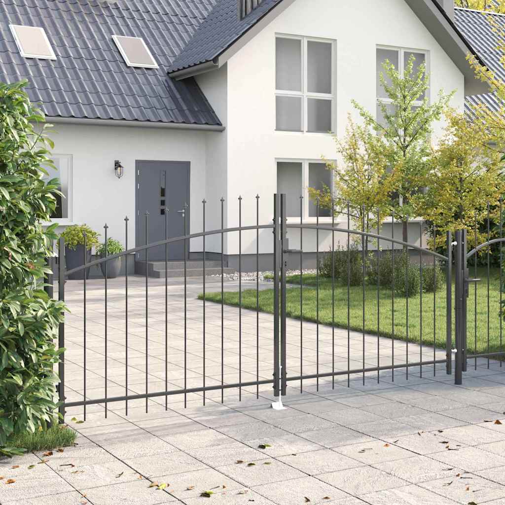 Vidaxx puerta doble con cerradura gris 299,5 x 174,5 cm acero