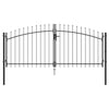 Cancello doppio Vidaxx con serratura grigio 299,5 x 174,5 cm in acciaio