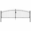 Cancello doppio Vidaxx con serratura grigio 400 x 199,5 cm in acciaio