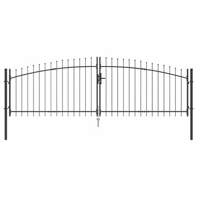 Vidaxx puerta doble con cerradura gris 400 x 199,5 cm acero