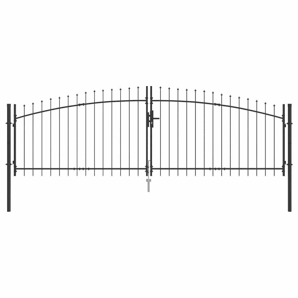 Vidaxx puerta doble con cerradura gris 400 x 199,5 cm acero