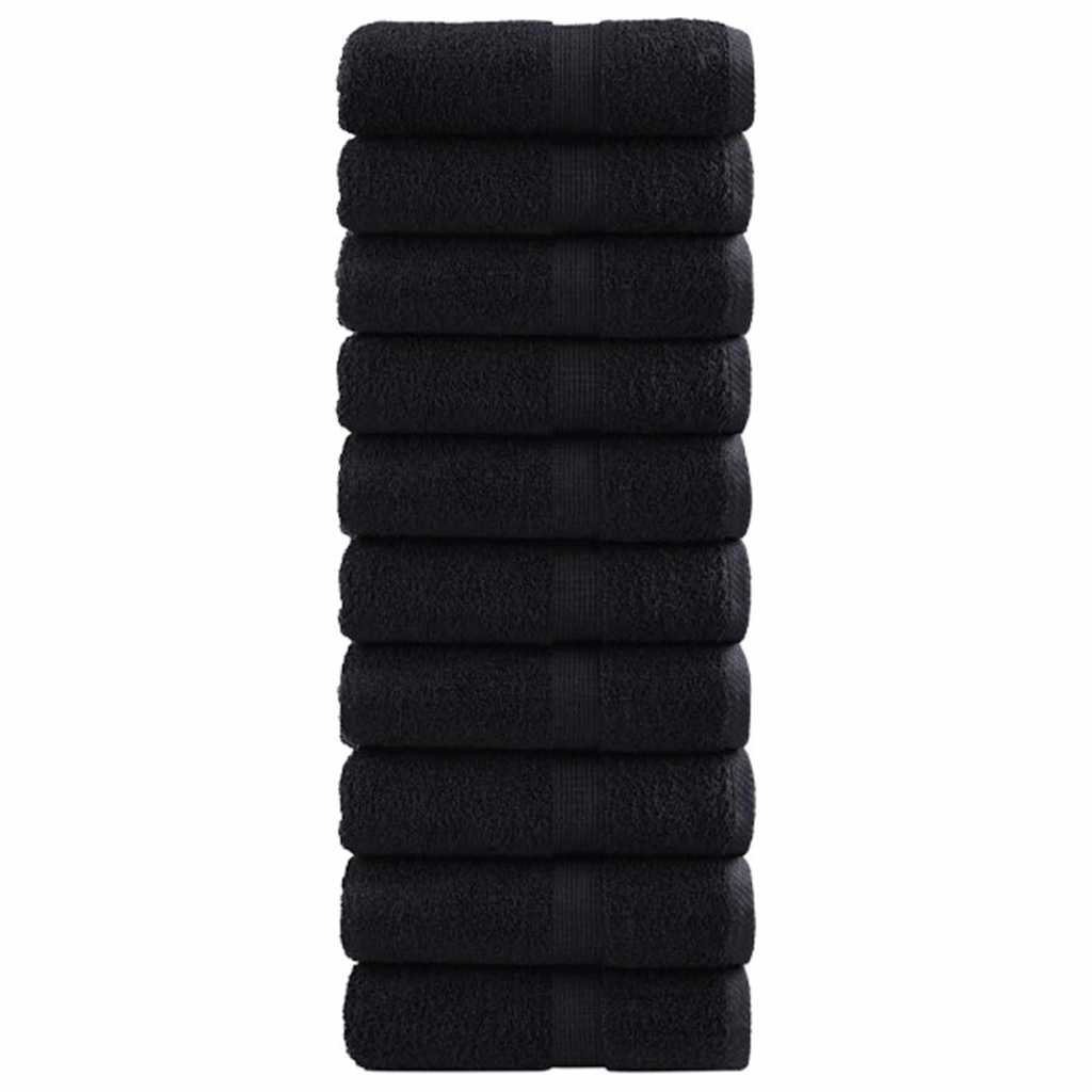 VidaXL toalla para invitados solund 50 uds negro 30 x 30 cm 550 g/m²