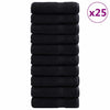 Vidaxxl asciugamano ospite solund 25 pz nero 70 x 140 cm 550 g/m²
