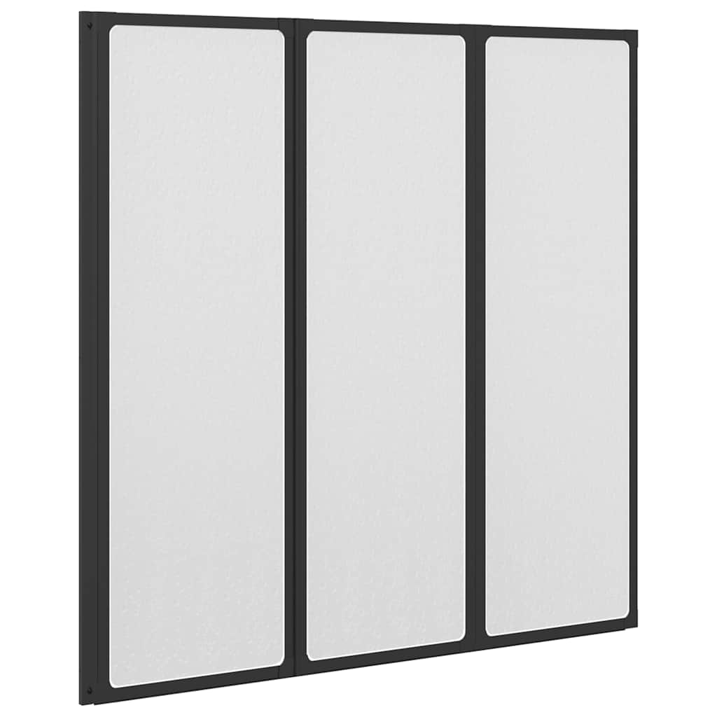 Parete doccia Vidaxx nera 120 x 2 x 117 cm alluminio