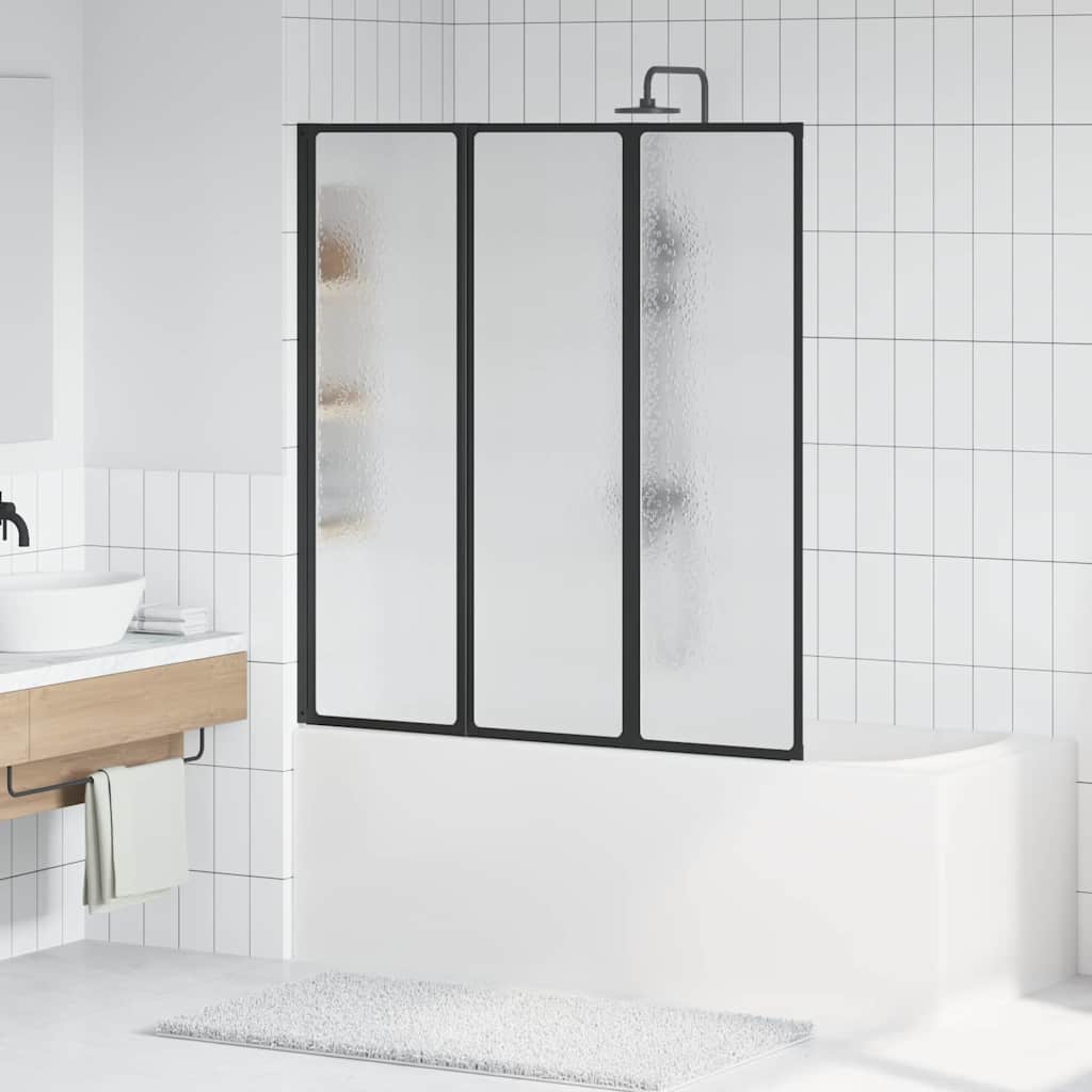 Parete doccia Vidaxx nera 132 x 2 x 140 cm alluminio