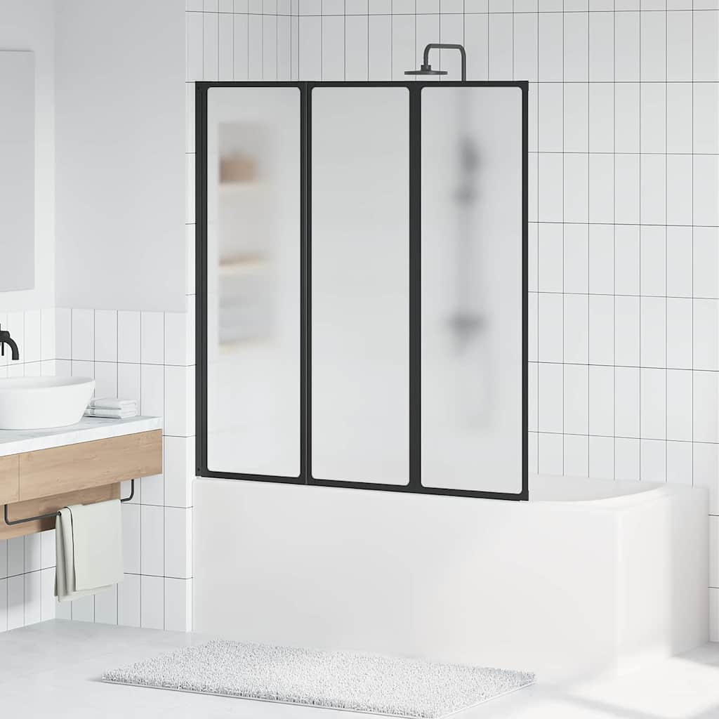 Parete doccia Vidaxx nera 132 x 2 x 140 cm alluminio