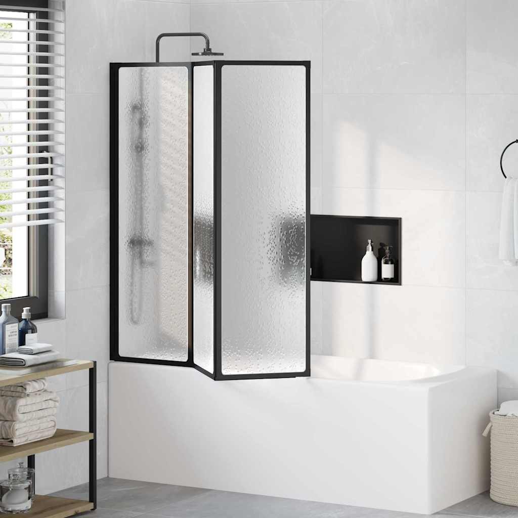 Parete doccia Vidaxx nera 132 x 2 x 140 cm alluminio