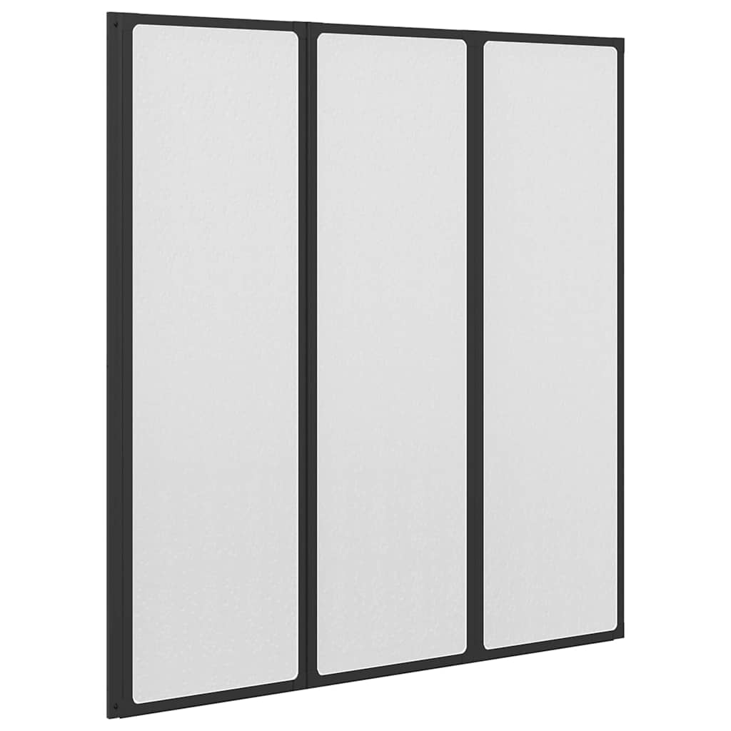 Parete doccia Vidaxx nera 132 x 2 x 140 cm alluminio
