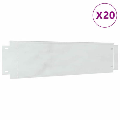 Bordi per prato Vidaxl 20 pz argento 100 x 25 x 0,07 cm