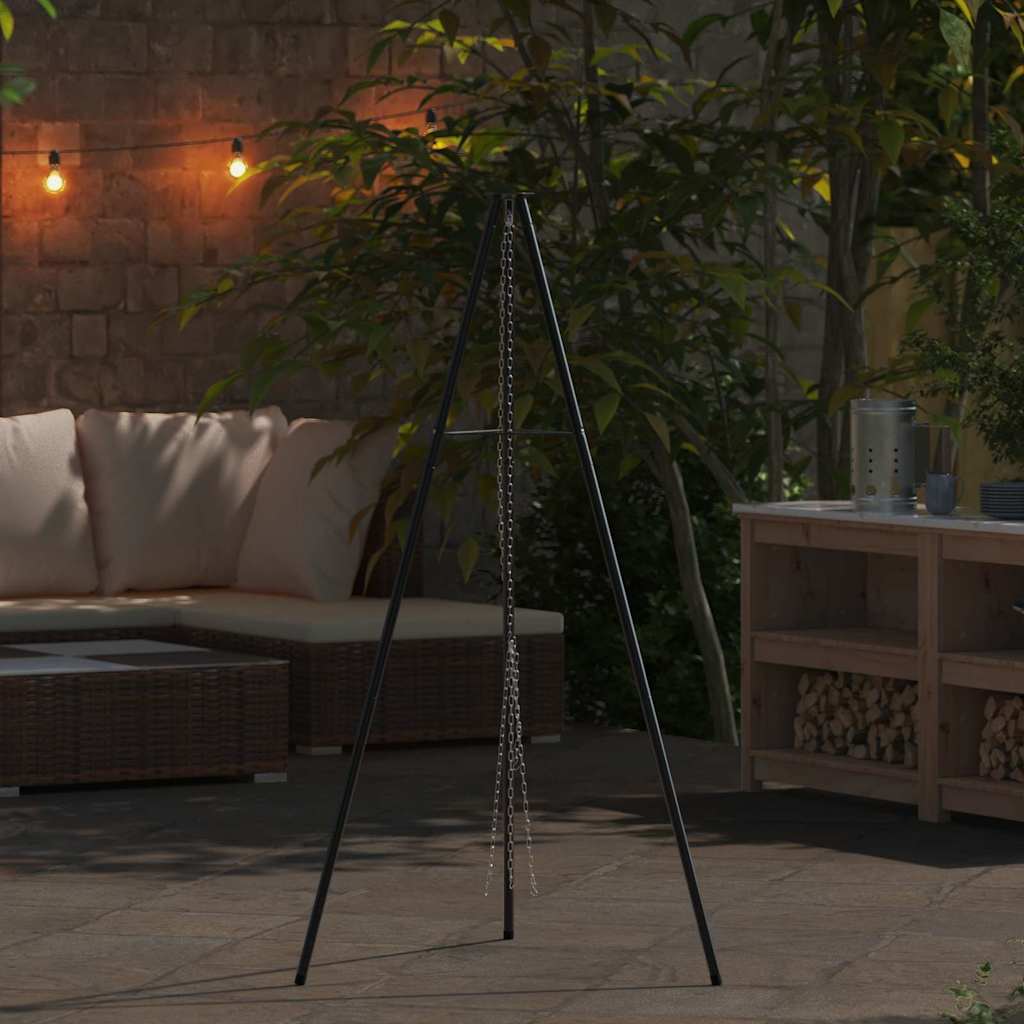 VidaXL trípode para fogata negro 92 x 92 x 151,5 cm acero