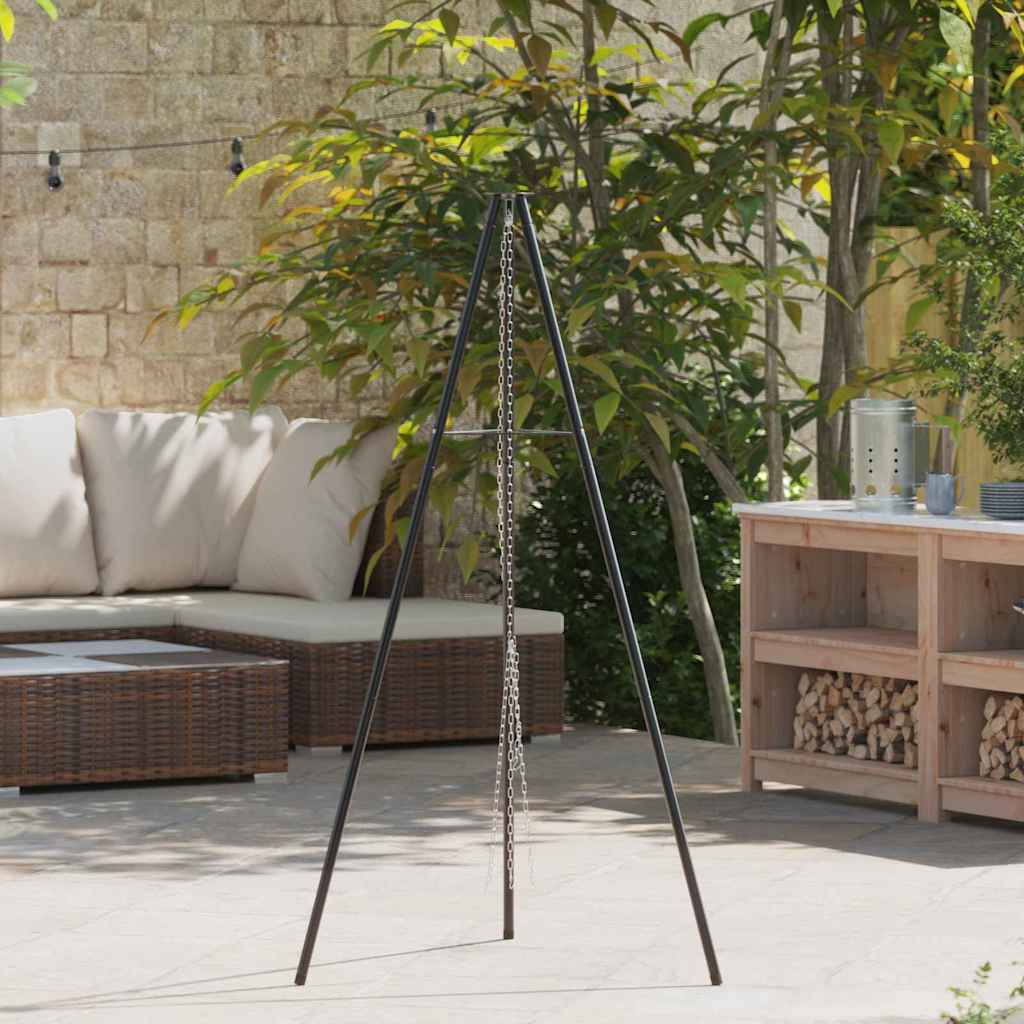 VidaXL trípode para fogata negro 92 x 92 x 151,5 cm acero