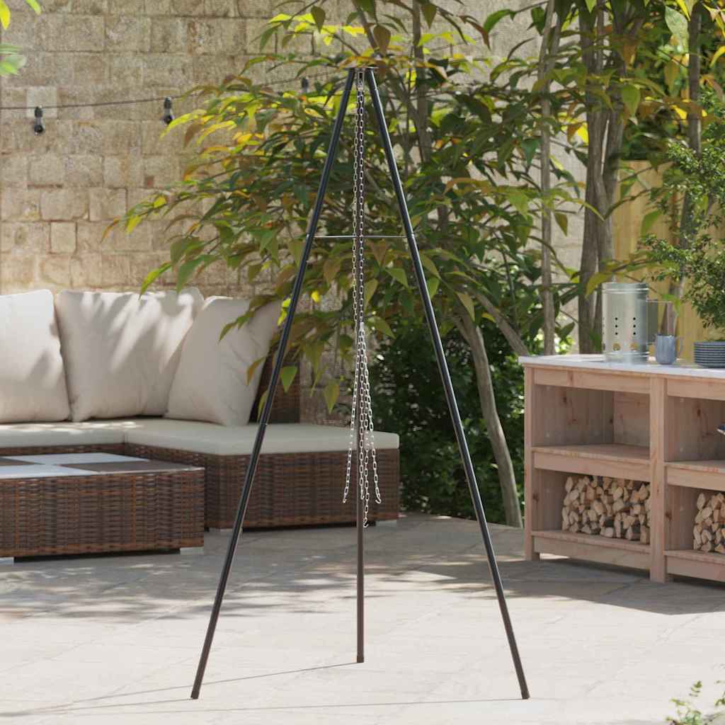 Vidaxl kampvuur tripod zwart 92 x 92 x 171,5 cm staal