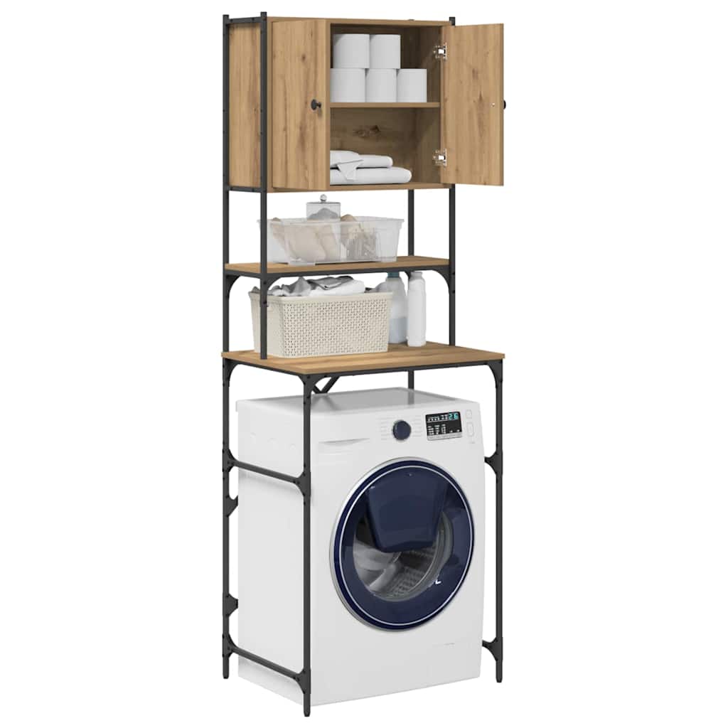 Mobile lavatrice Vidaxx rovere artigianale 68 x 48,5 x 194 cm finitura legno