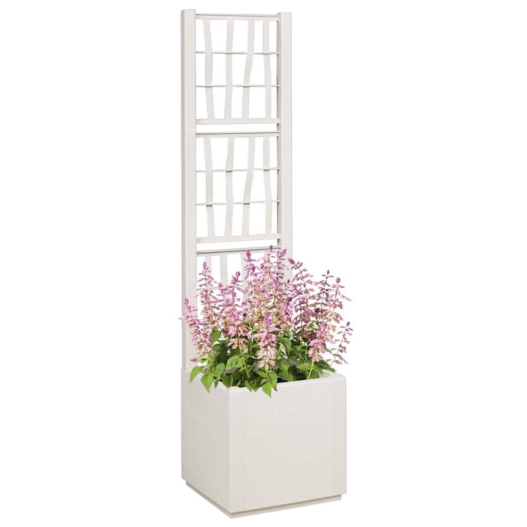 Vidaxl bloembak wit 36 x 36 x 140 cm kunststof