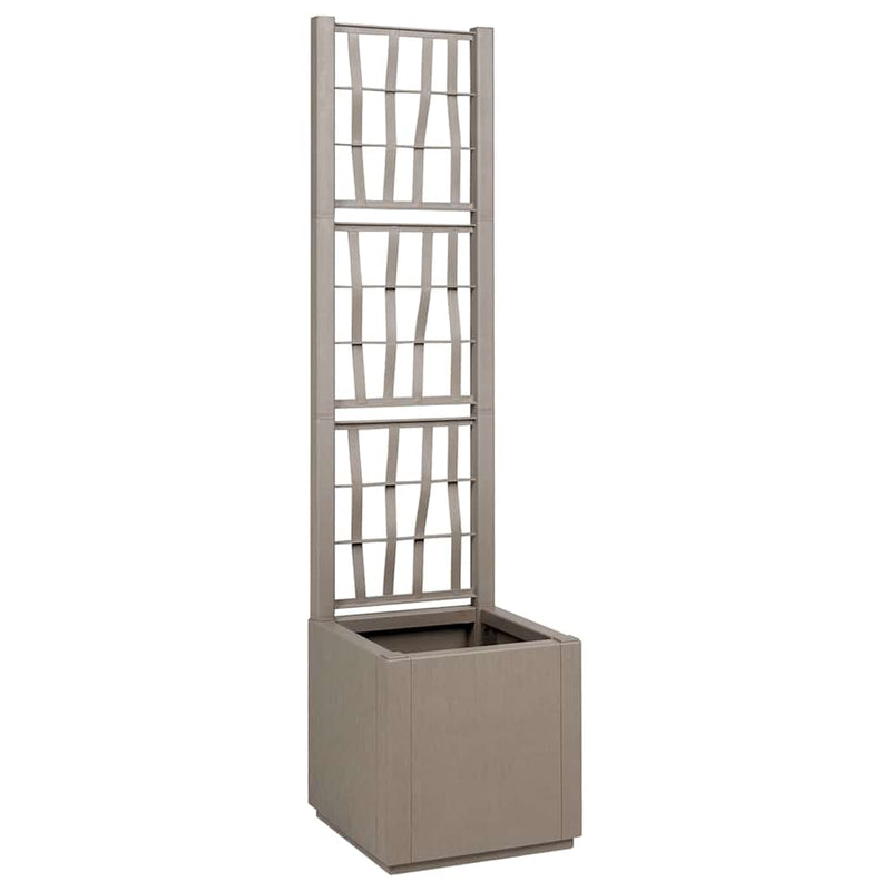Vidaxl bloembak licht bruin 36 x 36 x 140 cm kunststof