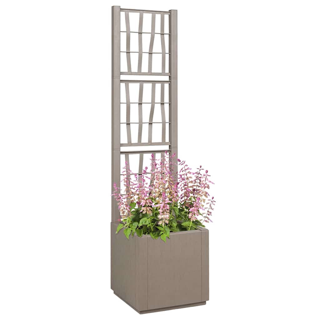 Vidaxx jardinera marrón claro 36 x 36 x 140 cm plástico
