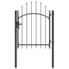 Puerta de jardín VidaXL con cerradura gris 125 x 100 cm acero