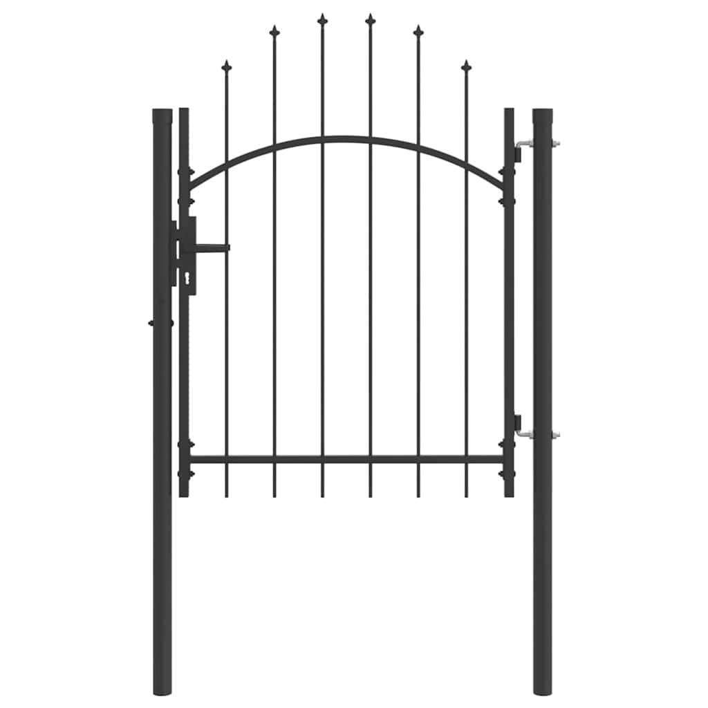 Puerta de jardín VidaXL con cerradura gris 125 x 100 cm acero