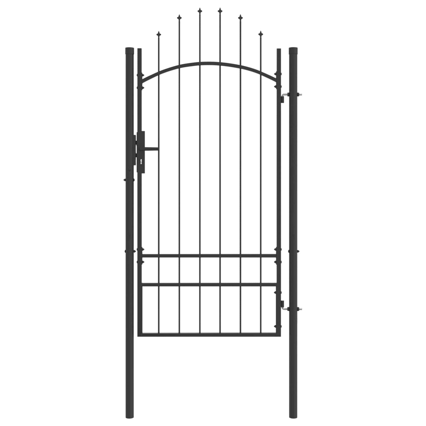 Cancello da giardino VidaXL con serratura in acciaio grigio 200 x 100 cm