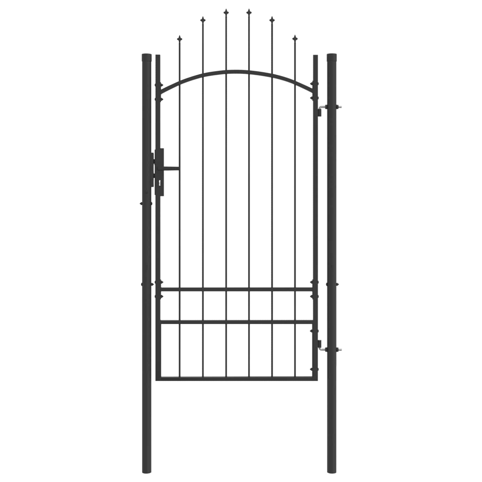 Cancello da giardino VidaXL con serratura in acciaio grigio 200 x 100 cm