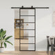 Vidaxl schuifdeur met beslagset 76x205 cm esg glas zwart