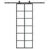 Vidaxl schuifdeur met beslagset 76x205 cm esg glas zwart