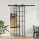 Vidaxl schuifdeur met beslagset 76x205 cm esg glas zwart