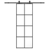 VidaXL puerta corredera con juego de herrajes 76x205 cm ESG vidrio negro