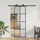 Vidaxl schuifdeur met beslagset 76x205 cm esg glas zwart