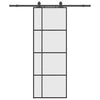 Vidaxl schuifdeur met beslagset 76x205 cm esg glas zwart