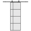 Vidaxl schuifdeur met beslagset 76x205 cm esg glas zwart
