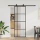 Vidaxl schuifdeur met beslagset 76x205 cm esg glas zwart