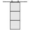 Porta scorrevole VidaXL con set ferramenta 76x205 cm vetro temperato nero