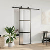 Porta scorrevole VidaXL con set ferramenta 76x205 cm vetro temperato nero