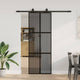 Porta scorrevole VidaXL con set ferramenta 76x205 cm vetro temperato nero