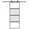 Vidaxl schuifdeur met beslagset 76x205 cm gehard glas zwart