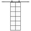 Porta scorrevole VidaXL con set ferramenta 76x205 cm vetro ESG nero