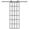 Vidaxl schuifdeur met beslagset 76x205 cm esg glas zwart