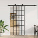 Vidaxl schuifdeur met beslagset 76x205 cm esg glas zwart
