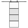 Vidaxl schuifdeur met beslagset 76x205 cm gehard glas zwart