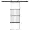Vidaxl schuifdeur met beslagset 76x205 cm gehard glas zwart