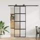 Vidaxl schuifdeur met beslagset 76x205 cm gehard glas zwart